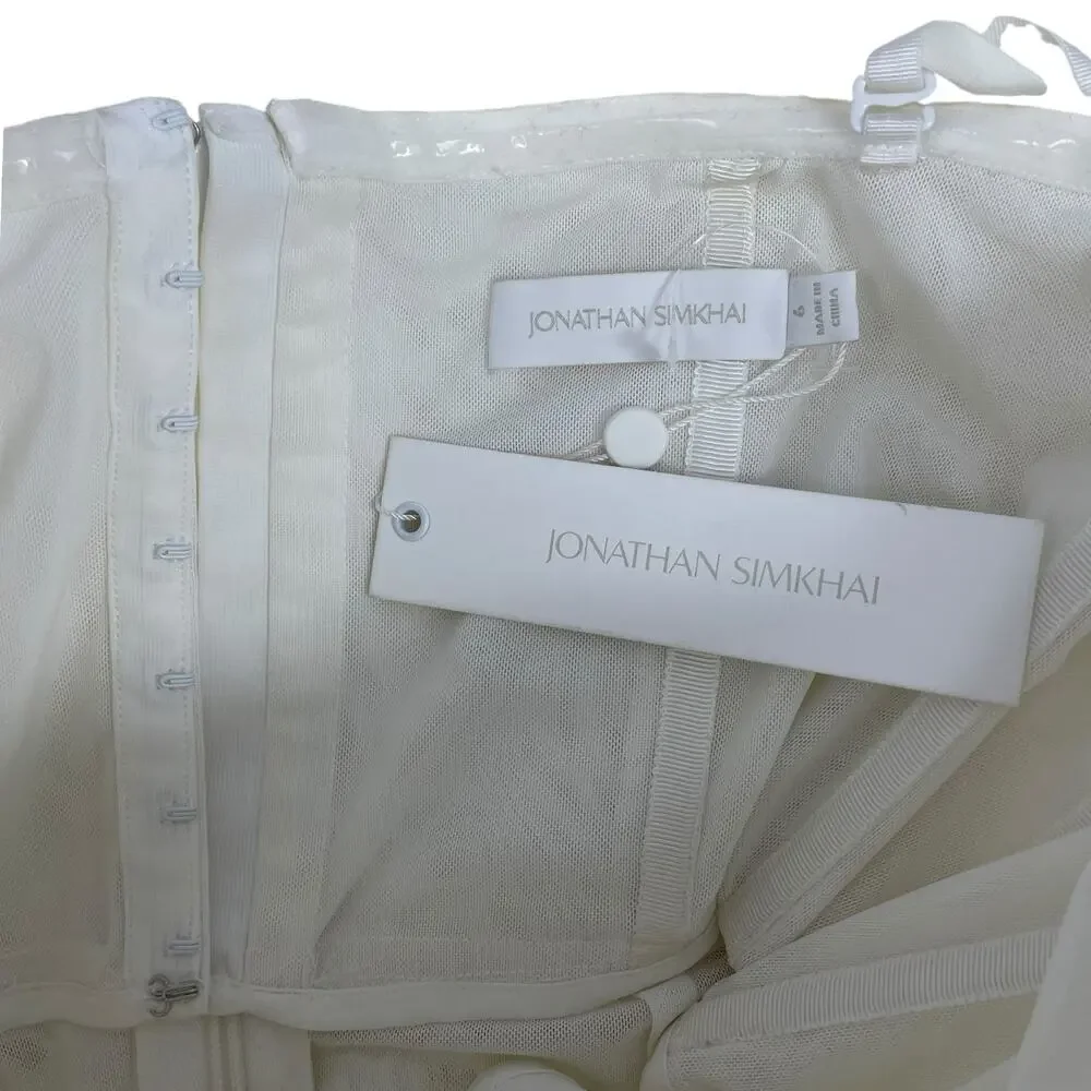Jonathan Simkhai Strapless Lace Bridal Dress Convertible White Size 6 - Picture 12 of 12